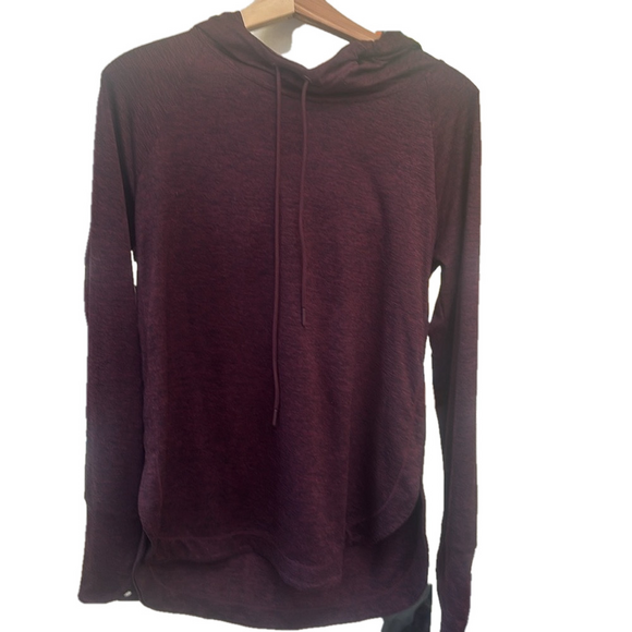 Athleta Tops - Athleta NWOT Pullover Hooded CYA Top Burgundy/Maroon Hoodie Thumb Holes M